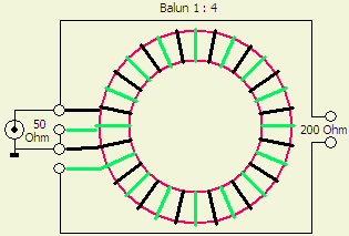 Трансформатор 1 50. Трансформатор балун 1 к 1. Согласующий трансформатор для антенны 75 ом. Балун 1 1 на ферритовом кольце. Согласующий трансформатор 300-50 ом.